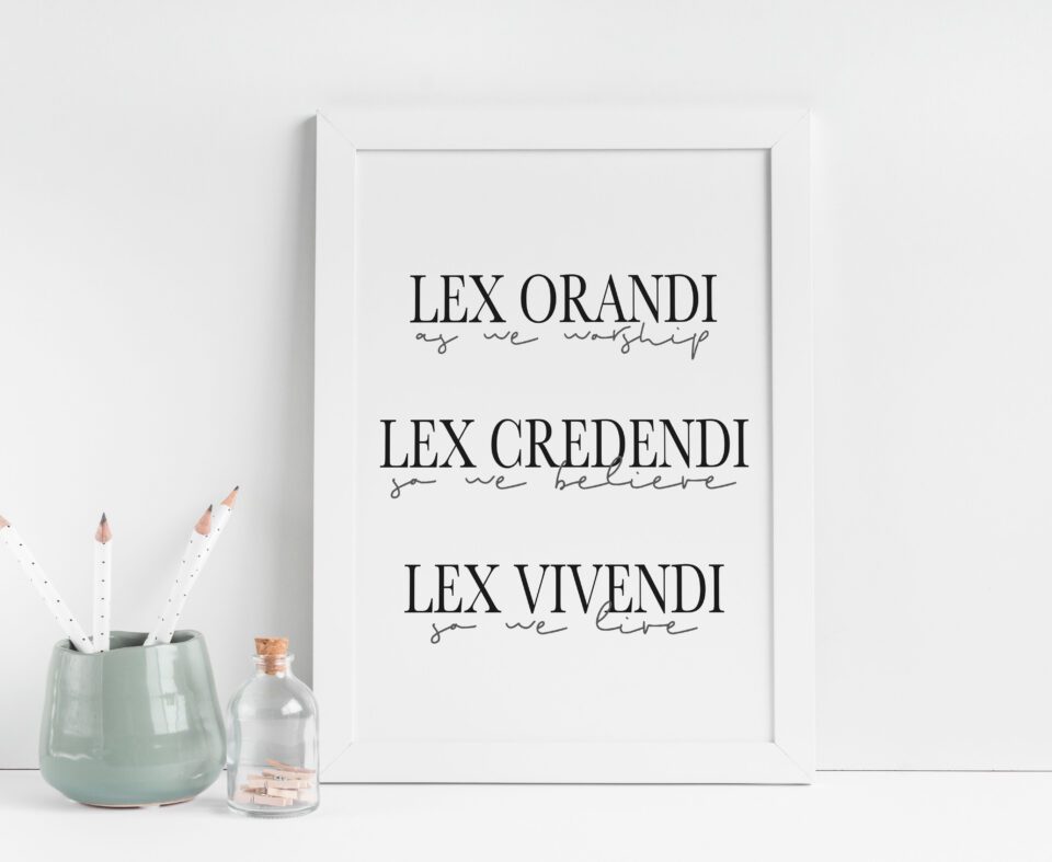 Lex Orandi Lex Credeni Lex Vivendi Catholic Latin Minimalist Art Print - Image 2