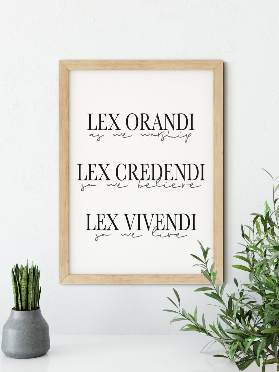 Lex Orandi Lex Credeni Lex Vivendi Catholic Latin Minimalist Art Print - Image 3