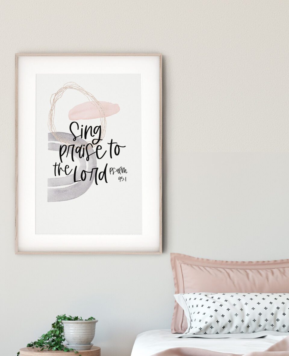 Sing Praise To The Lord Abstract Christian Art Print - Psalm 95:1 - Image 3