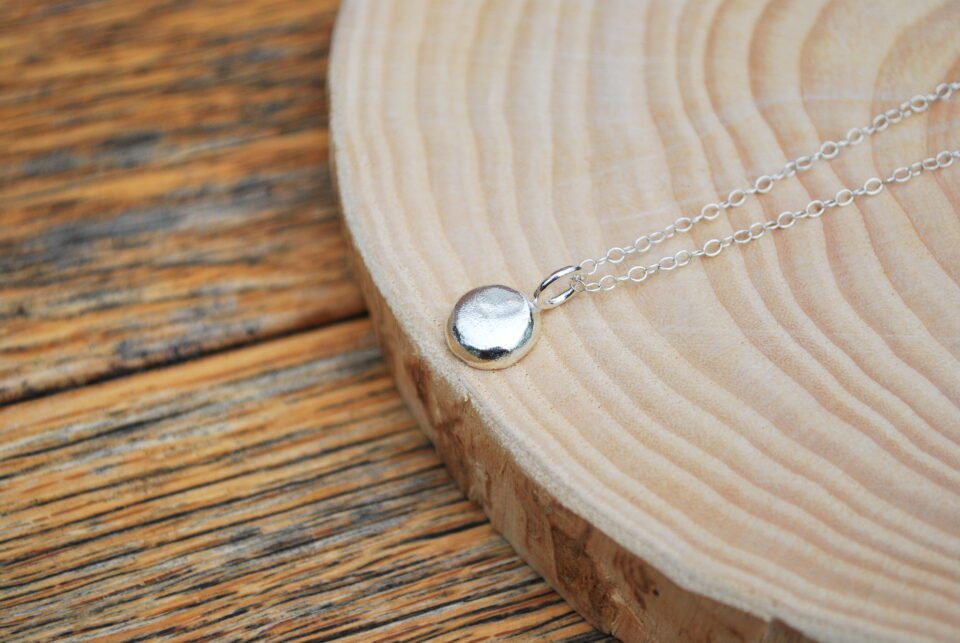 Personalised Silver Pebble Necklace