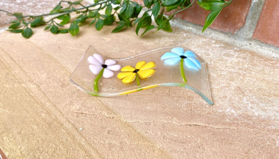 Fused Glass Retro Floral Meadow Wave Panel - Fused Glass Art - Image 7