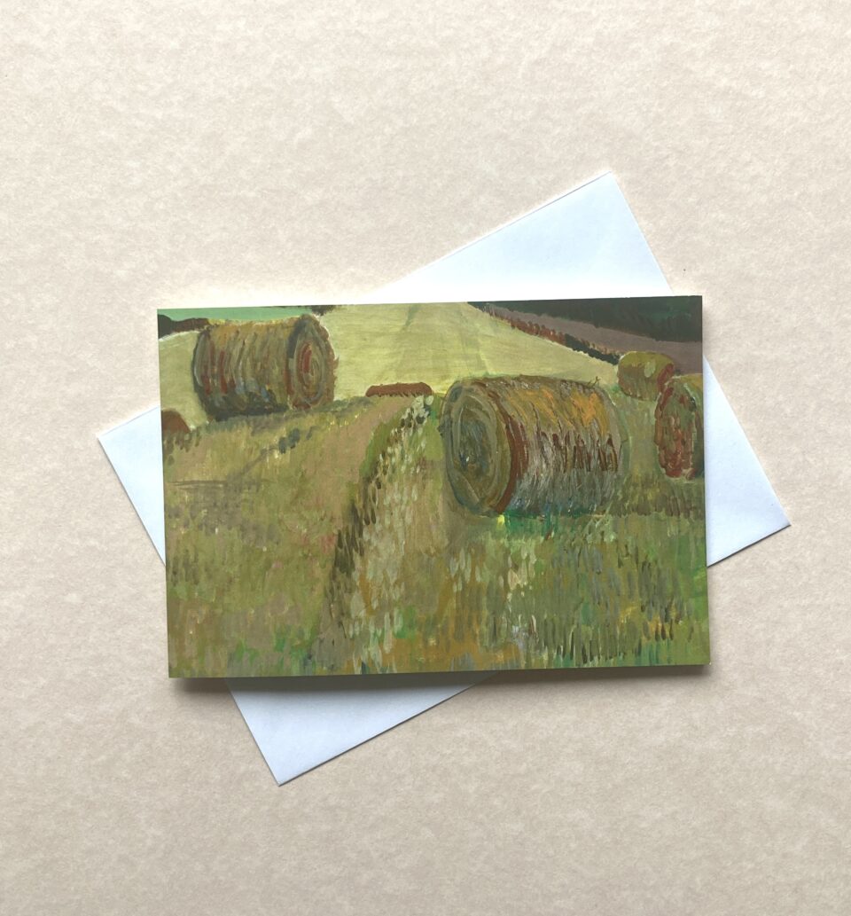 Haybales and Harvest view Duo 6" x 4" Greetings Cards - Image 3