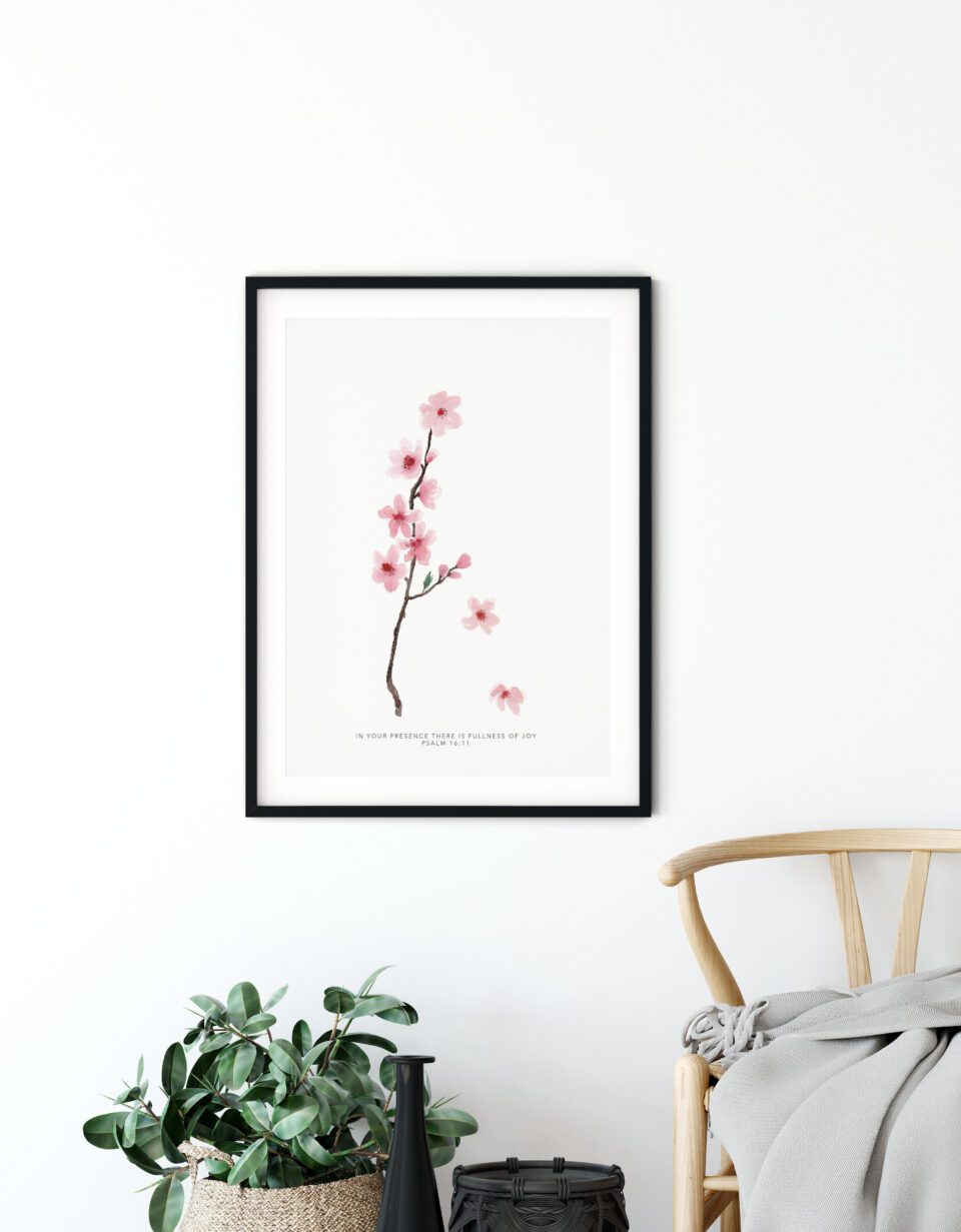 Cherry Blossom Botanical Psalms Print Set - Set Of Three Prints - Image 2