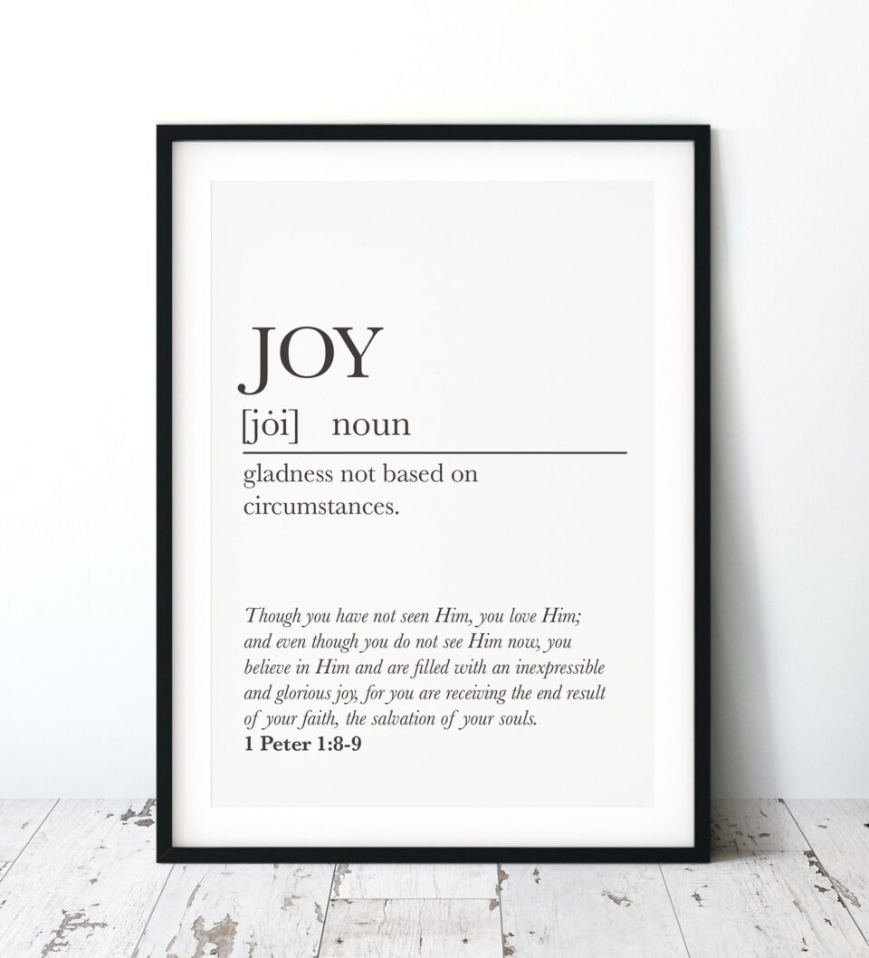 Joy Minimalist Faith Digital Art Print - 1 Peter 1:8-9