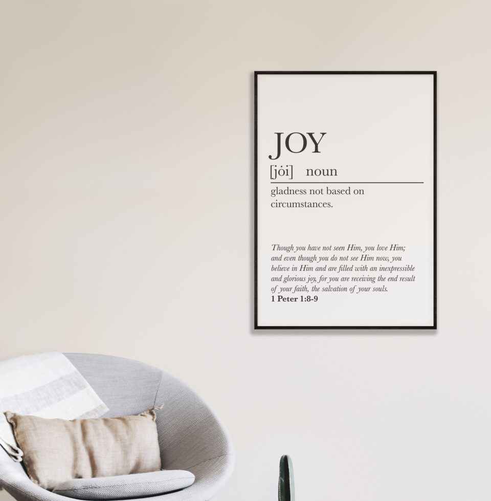 Joy Minimalist Faith Digital Art Print - 1 Peter 1:8-9 - Image 2