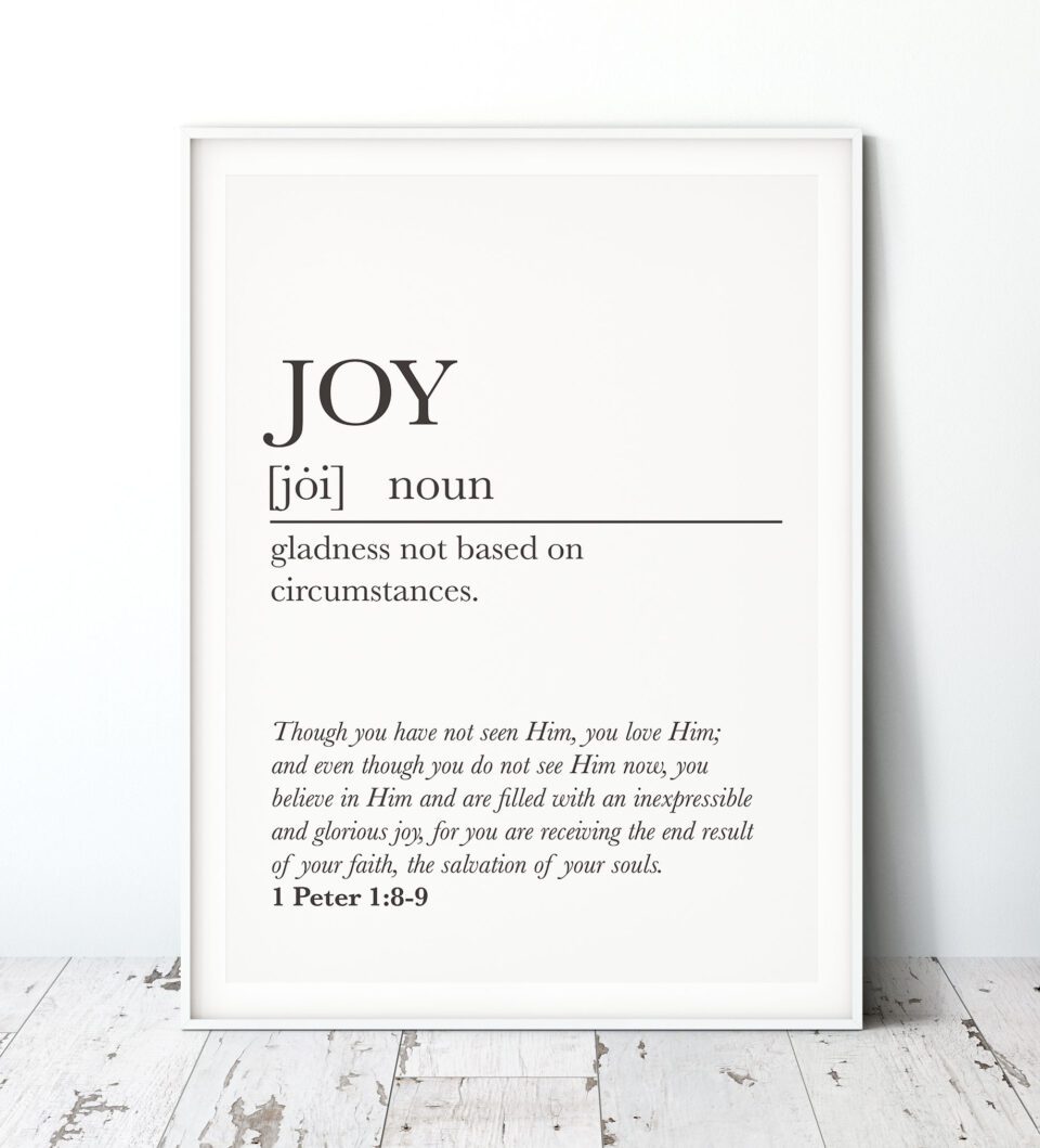 Joy Minimalist Faith Digital Art Print - 1 Peter 1:8-9 - Image 5