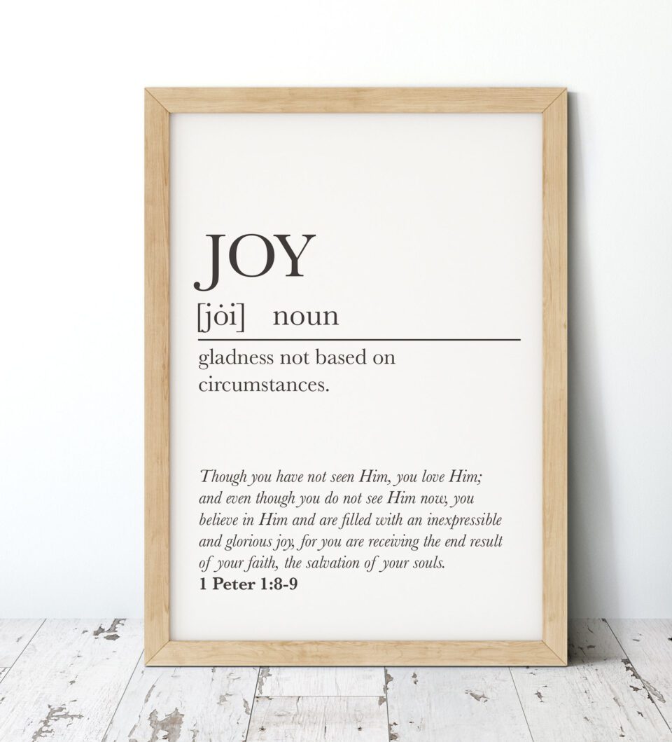 Joy Minimalist Faith Digital Art Print - 1 Peter 1:8-9 - Image 3