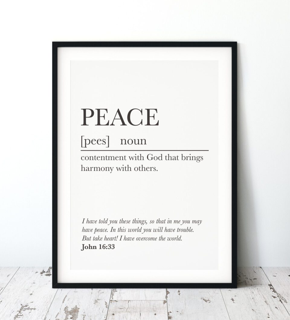 Peace Minimalist Faith Digital Art Print - John 16:33