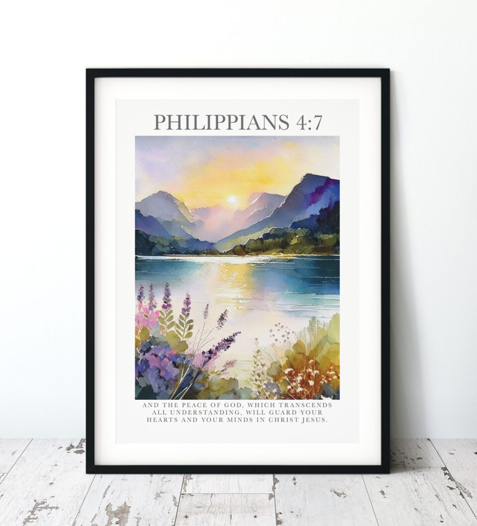 The Peace Of God Watercolour Faith Digital Art Print - Philippians 4:7