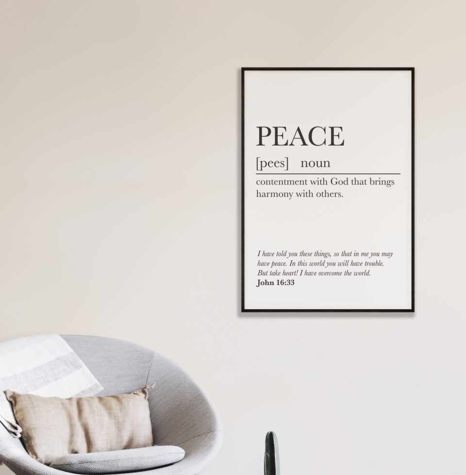 Peace Minimalist Faith Digital Art Print - John 16:33 - Image 2