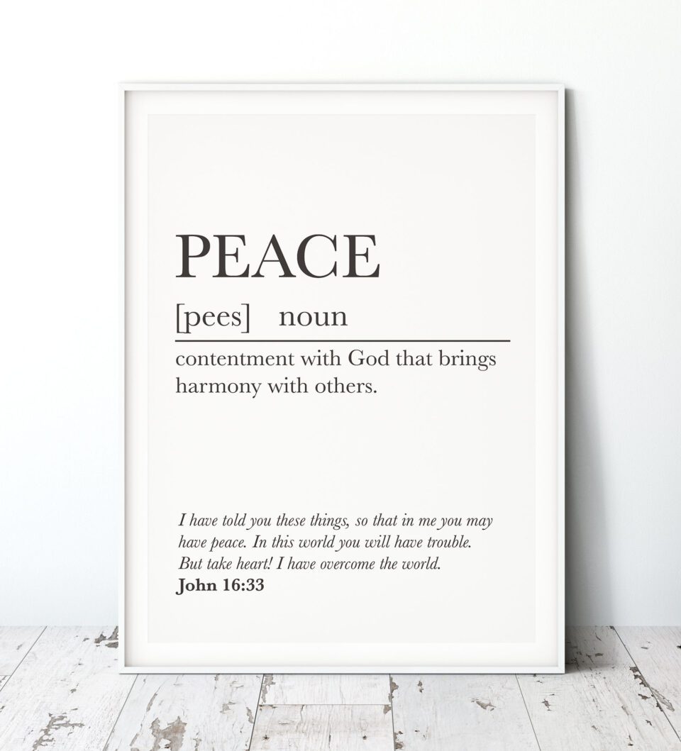 Peace Minimalist Faith Digital Art Print - John 16:33 - Image 3