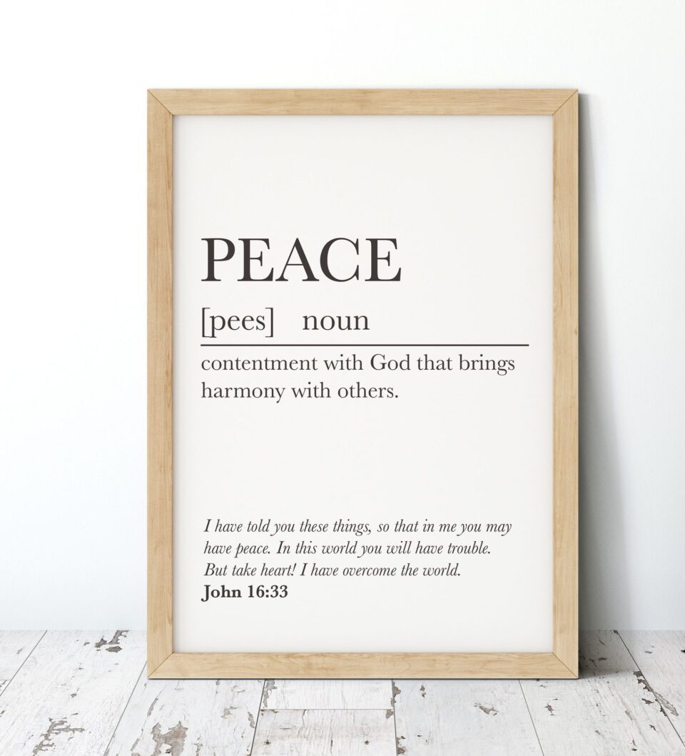 Peace Minimalist Faith Digital Art Print - John 16:33 - Image 5