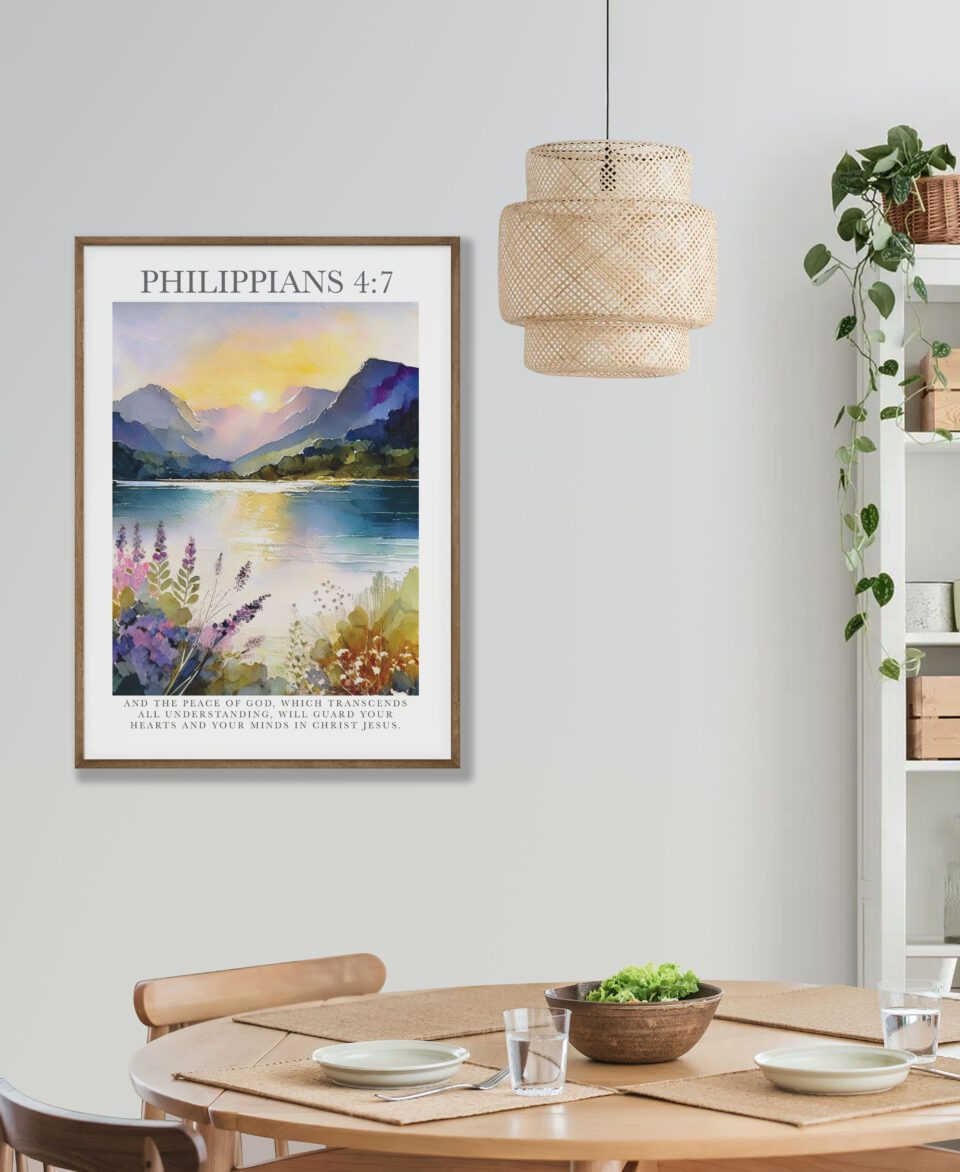 The Peace Of God Watercolour Faith Digital Art Print - Philippians 4:7 - Image 2