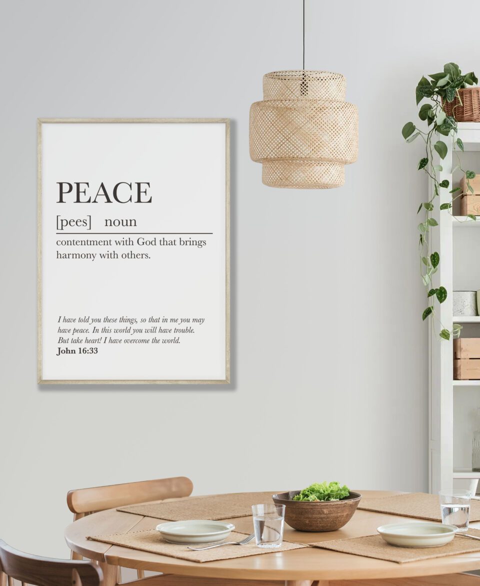 Peace Minimalist Faith Digital Art Print - John 16:33 - Image 4